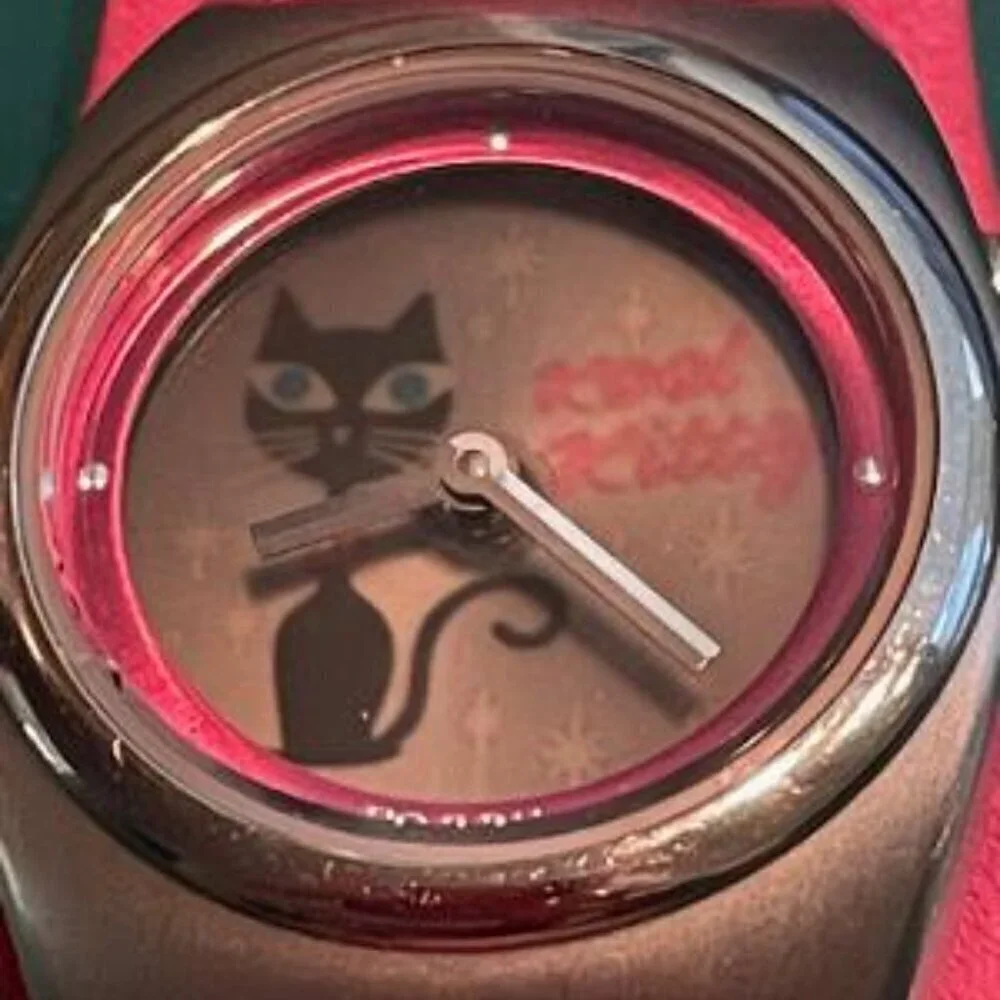 Fossil Pink Bigtic Kool Kitty Watch. Vintage EUC - Picture 9 of 11